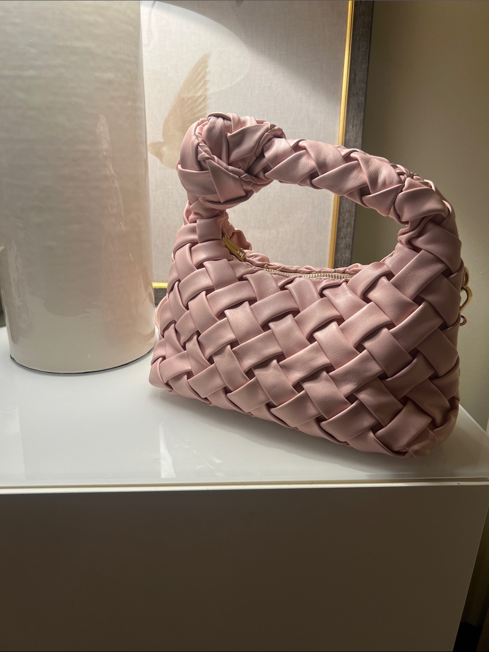 Urban Expressions Blush Pink Woven Top-Handle Mini Bag/ Josie Crossbody